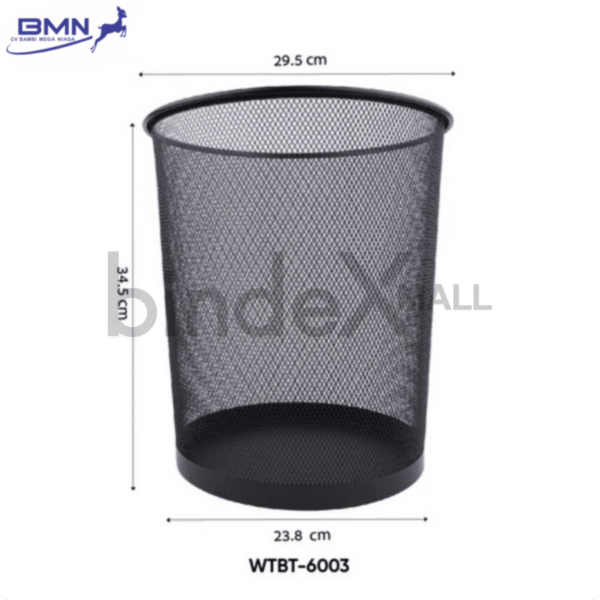 Joyko tempat sampah jaring logam WTBT-6003 keranjang sampah bulat elegan tahan lama untuk kantor dan ruang belajar