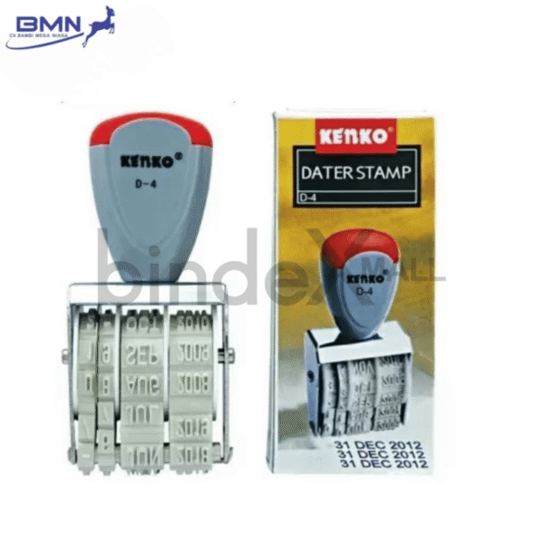 Kenko stempel tanggal D-4 4mm presisi hasil cap rapi konsisten untuk administrasi kantor faktur dan dokumen legal