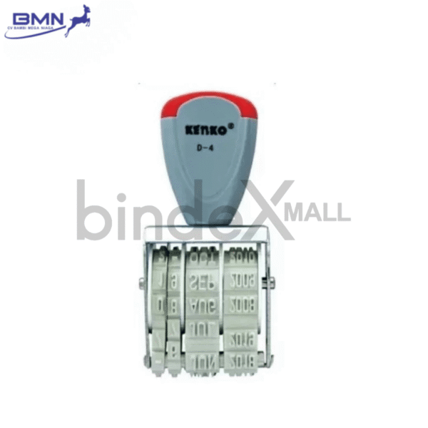 Kenko stempel tanggal D-4 4mm presisi hasil cap rapi konsisten untuk administrasi kantor faktur dan dokumen legal