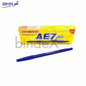 Pulpen Standard AE7 biru 1 pcs Alfa Tip 0.5mm tinta lancar merek bolpen nomor satu Indonesia garansi macet