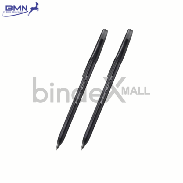 Pulpen Standard Tecno hitam 1 pcs tinta hitam pekat lancar halus desain ringan nyaman untuk sekolah dan kantor