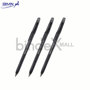 Pulpen Standard Tecno hitam 1 pcs tinta hitam pekat lancar halus desain ringan nyaman untuk sekolah dan kantor