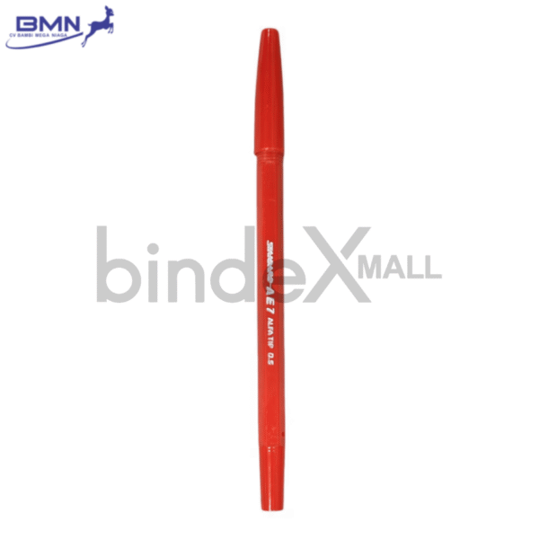 Pulpen Standard AE7 merah Alfa Tip 0.5mm tinta lancar merek bolpen nomor satu Indonesia garansi macet